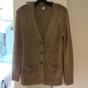 Jcrew Metallic Gold Thread Sweater